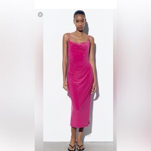 ZARA Dress with Draped Neckline